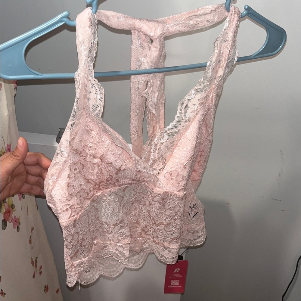 Halter Pink Lace Top NWT